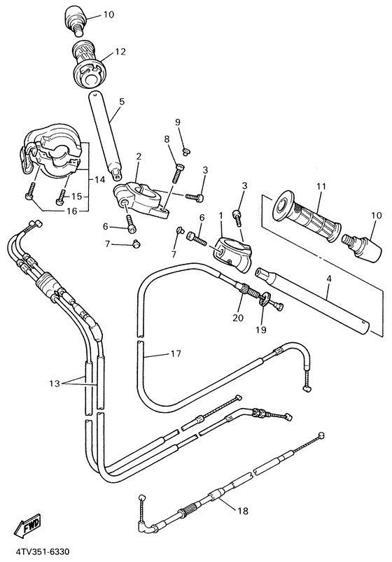 Steering handle. cable