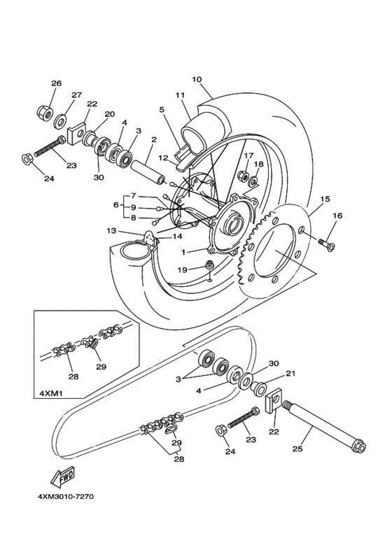 Rear wheel complete assy