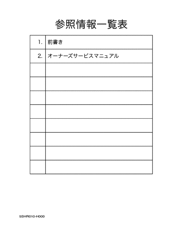 YZ85 参照情報一覧