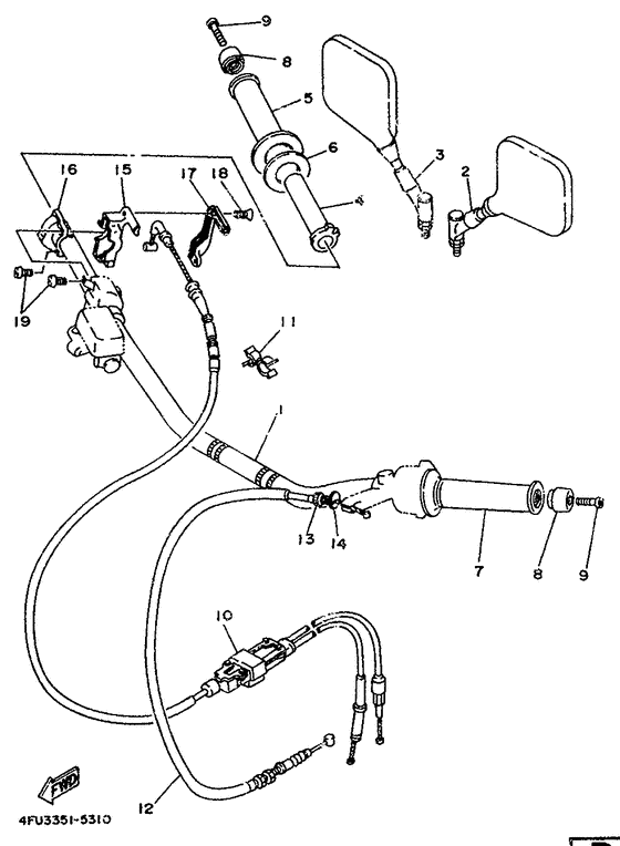 Steering handle. cable
