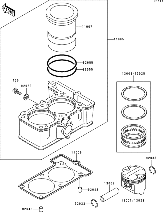 EX250 Цилиндр и поршни
