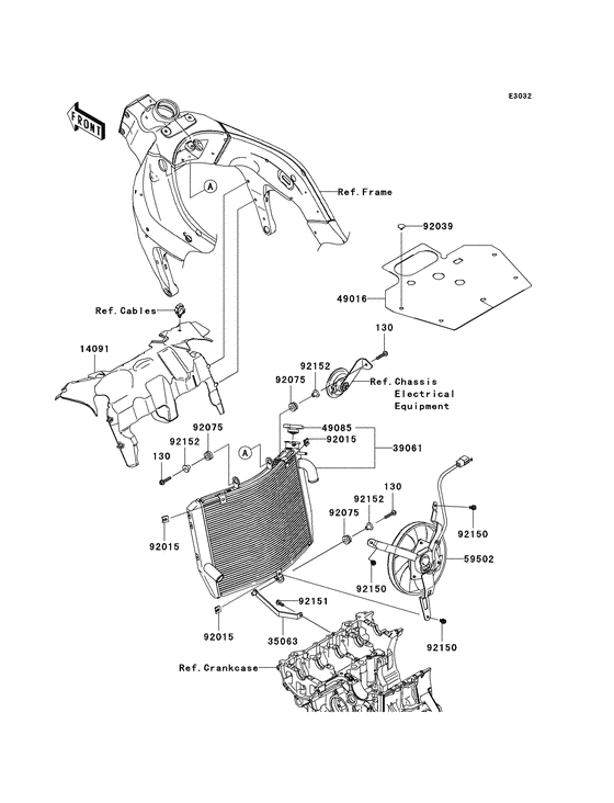 ZX600 Радиатор