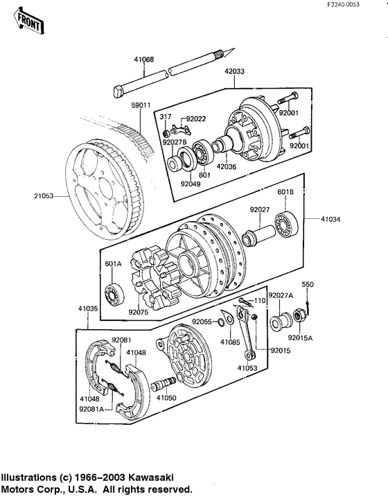 Rear hub/brake/belt