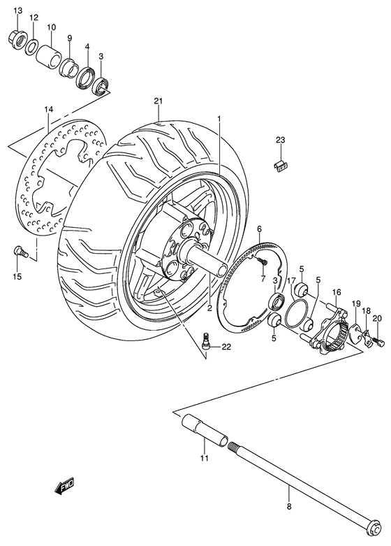 Rear wheel complete assy