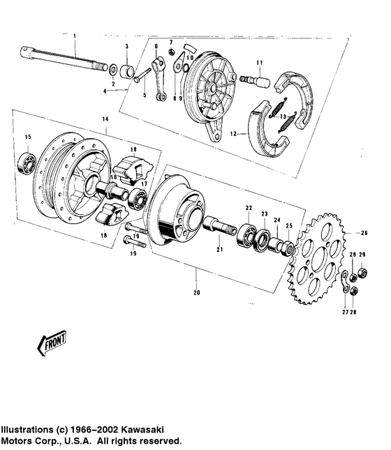 Rear hub/brake