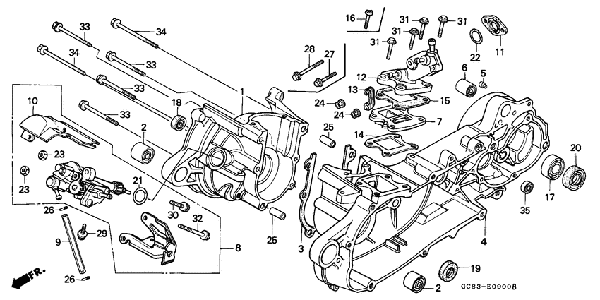 Crankcase/oil pump