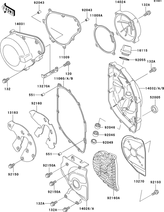 ZX600 Крышки двигателя