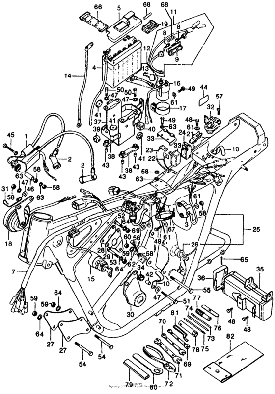 Frame + tools + wire harness