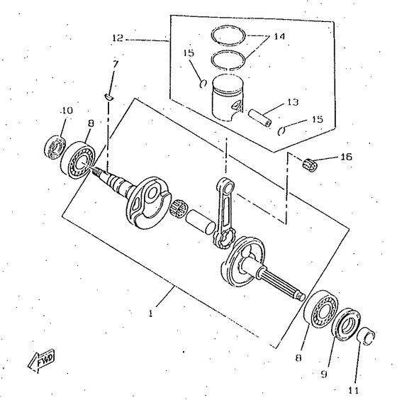 CW50RS Коленчатый вал и поршни