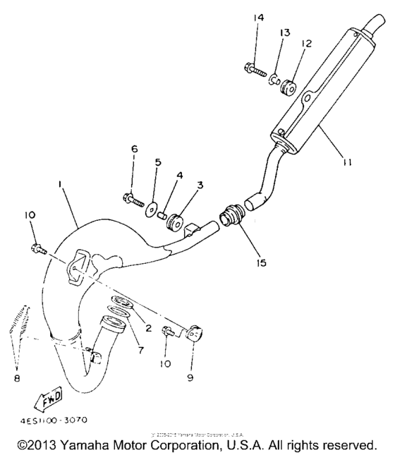 YZ80E1 Выхлопная система