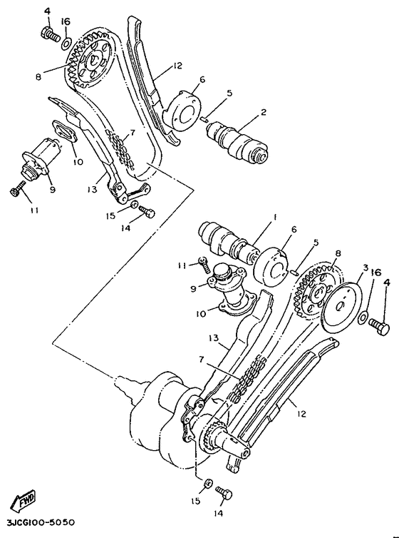 XV535 Camshaft. chain