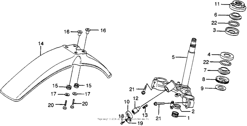 Steering stem + front fender