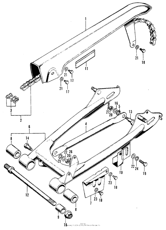 Swingarm + chain case