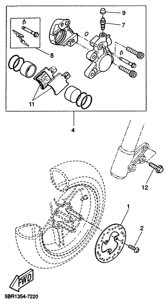 YQ50 Передний тормоз