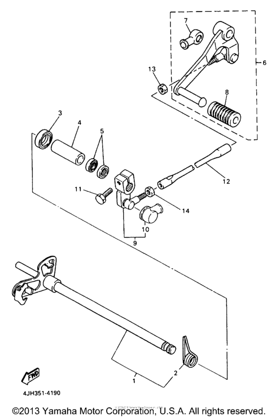YZF600RJ Вал переключения