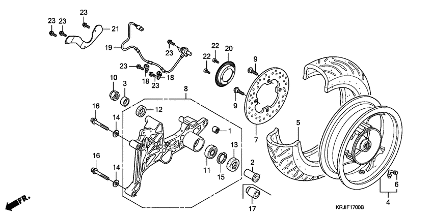 Rear wheel complete assy