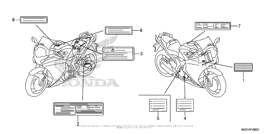 VFR1200F Лейбл предостережения