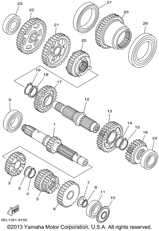 XVS1100PC Трансмиссия