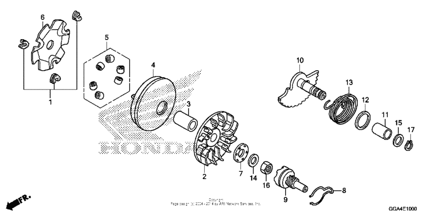 Drive face + kick starter spindle