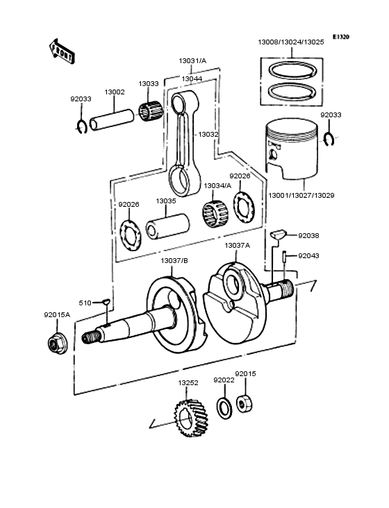 Crankshaft/piston