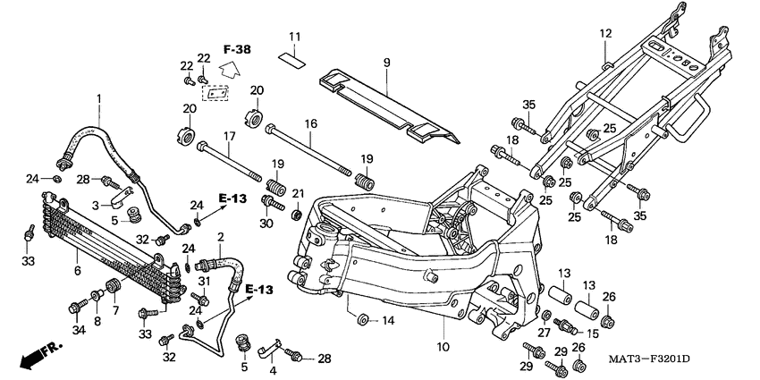 Frame body/oil cooler