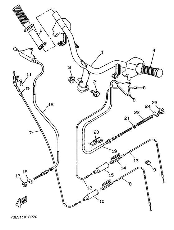 Steering handle. cable
