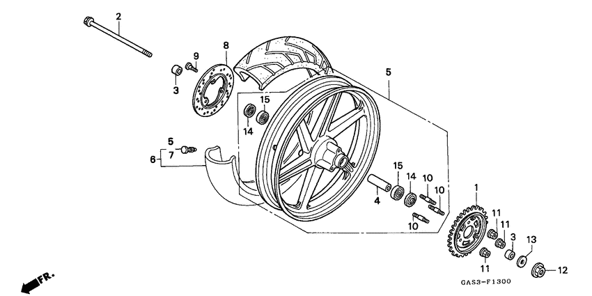 Rear wheel complete assy