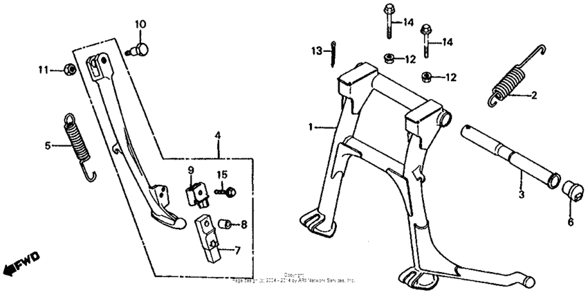 VF750S Подножка