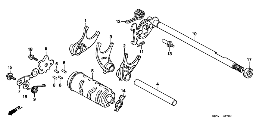 CMX250C Вилка переключения передач