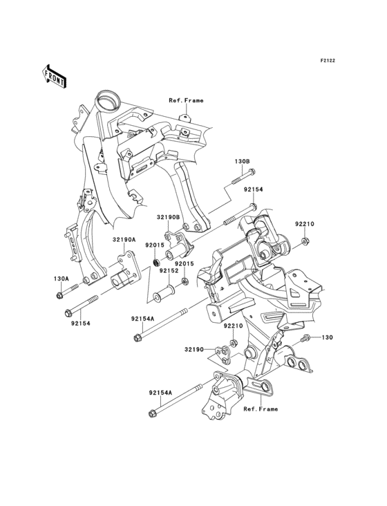 EX650 Крепление двигателя