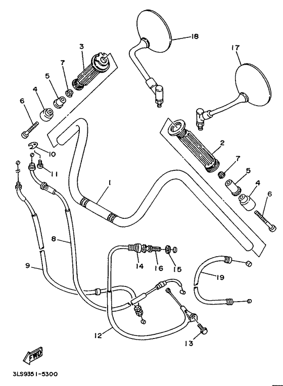 Steering handle. cable