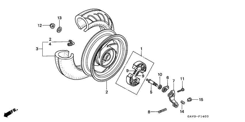 Rear wheel complete assy