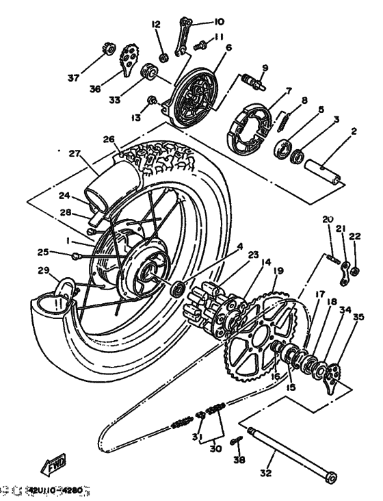 Rear wheel complete assy