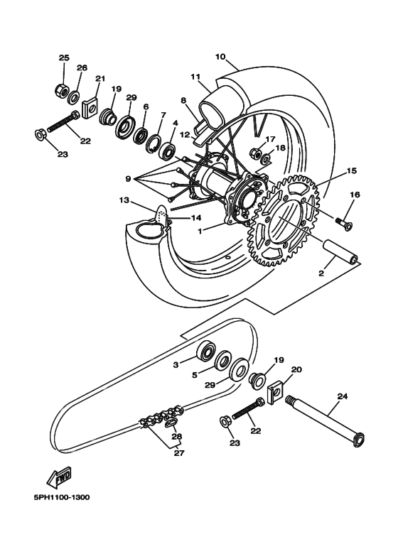 Rear wheel complete assy