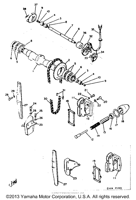 Cam shaft - chain tensioner