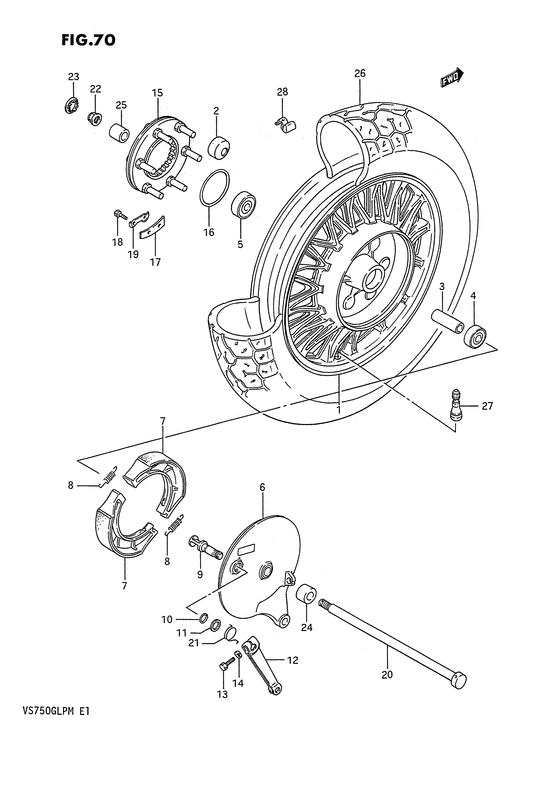 Rear wheel complete assy