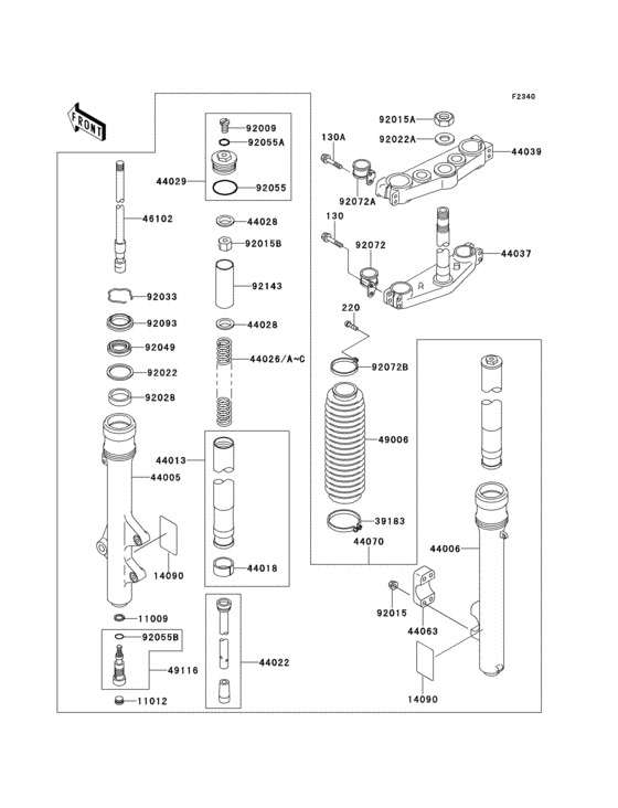 Front fork(1/2)(kdx220-a4)