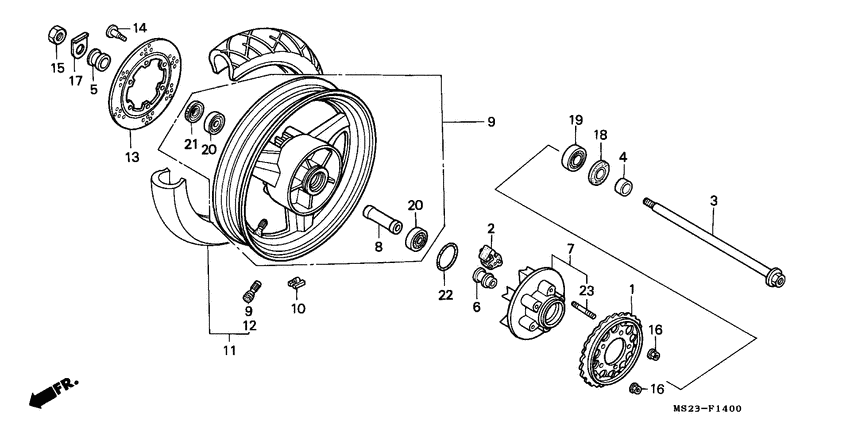 Rear wheel complete assy