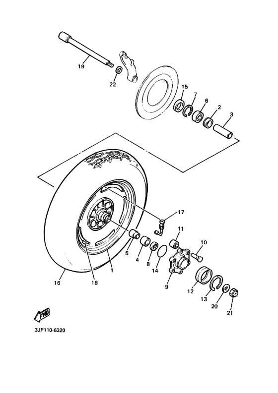 Rear wheel complete assy