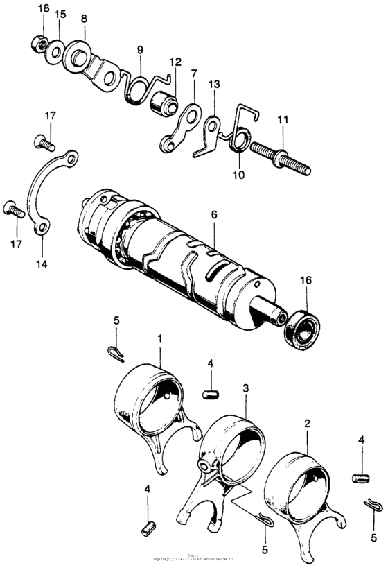 Gearshift fork + drum
