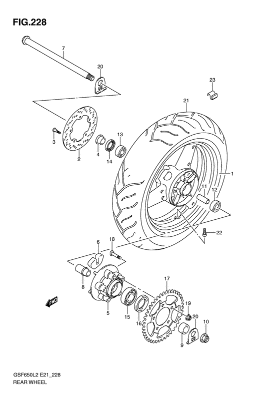 Rear wheel complete assy
