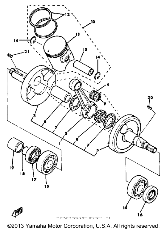 DT100H Коленвал,поршни