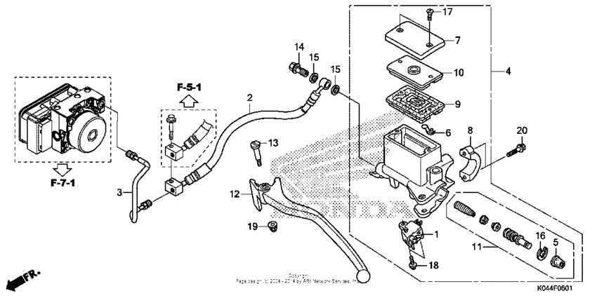 Rear brake master cylinder (nss300a)