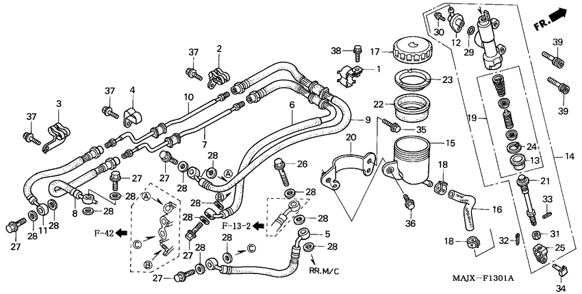 Rr. brake master cylinder