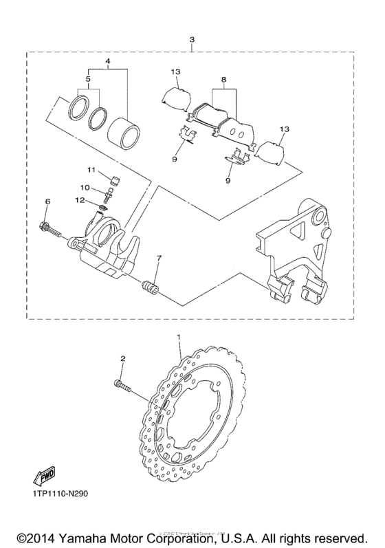 XVS950CUSP Задний суппорт