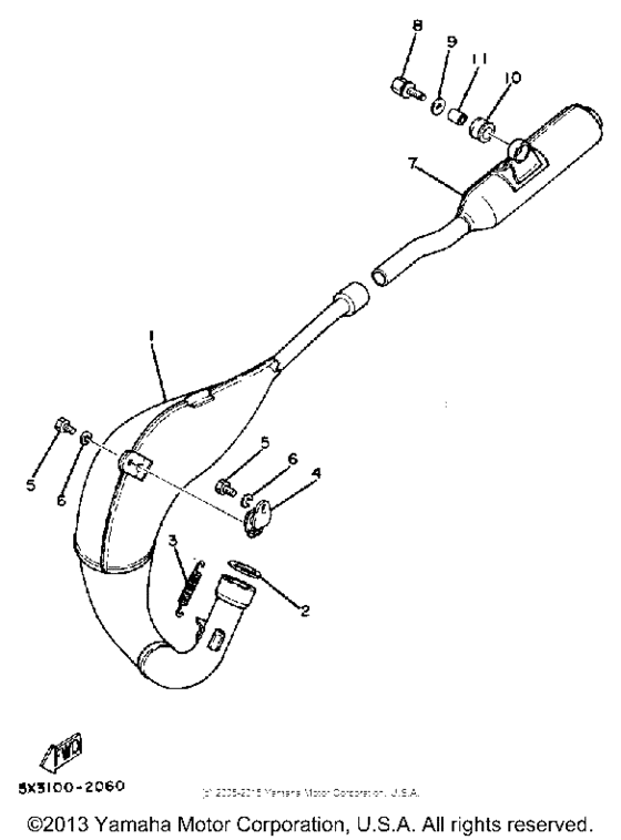 YZ100J Выхлопная система
