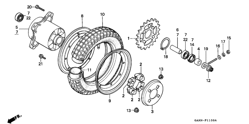 Rear wheel complete assy