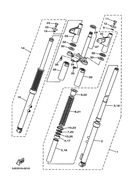 Front fork assy(ur silv