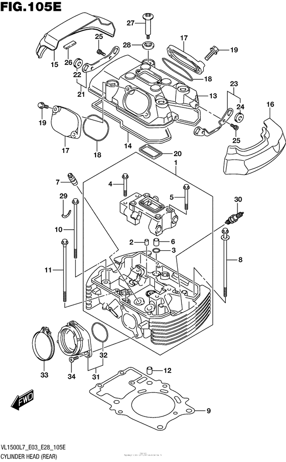 Cylinder Head (Rear) (Vl1500Tl7 E03)