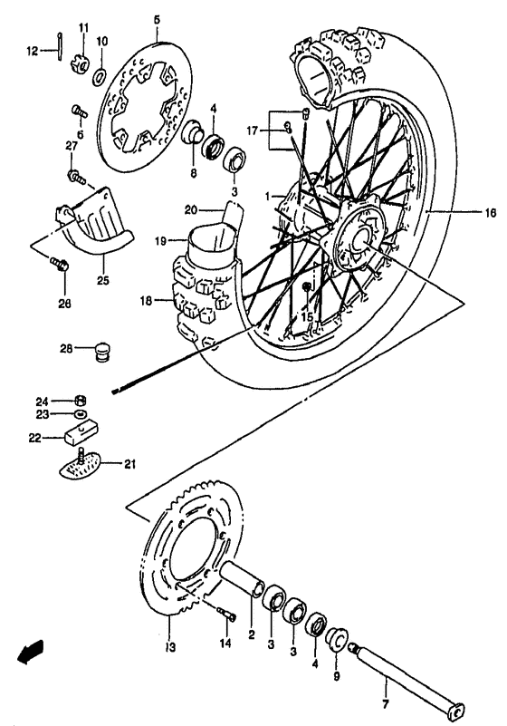 Rear wheel complete assy